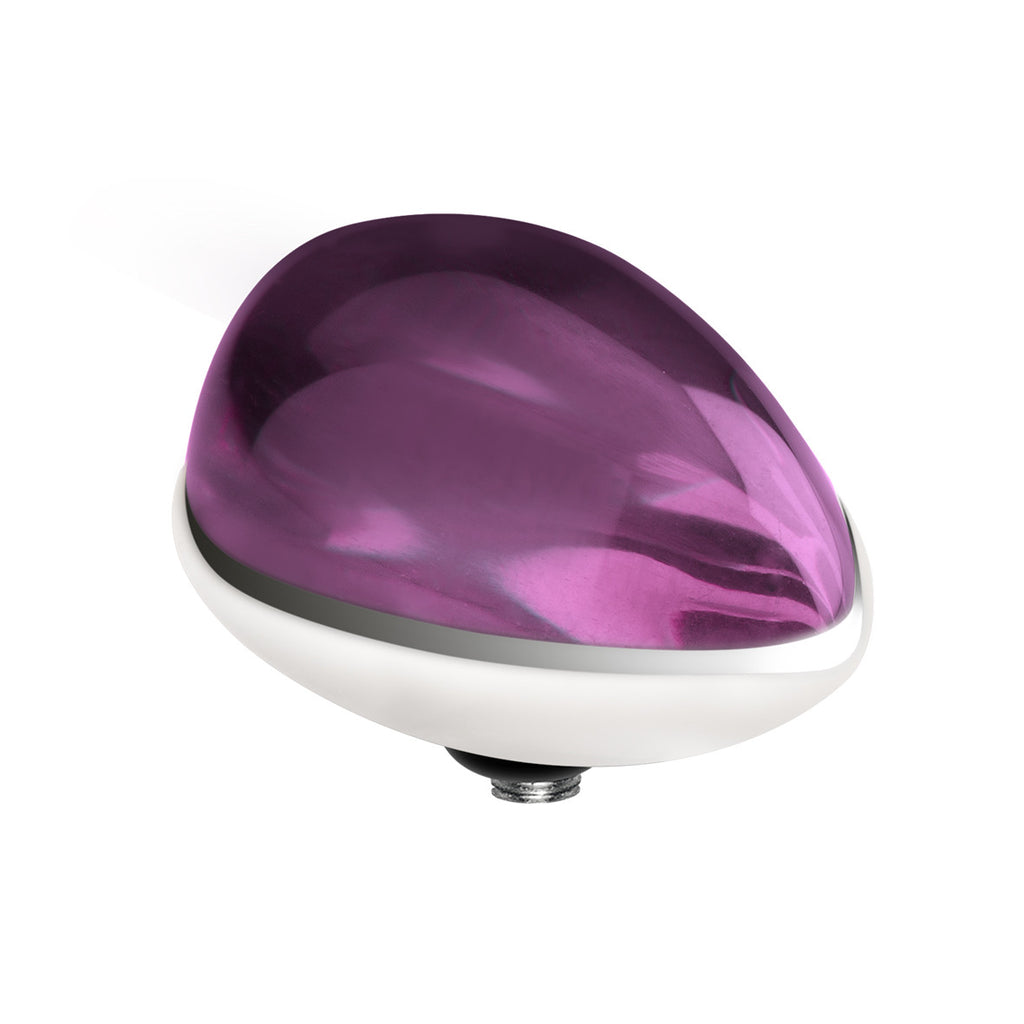 MelanO fuchsia/ss interchangeable 14mm pear gem - Ellimonelli