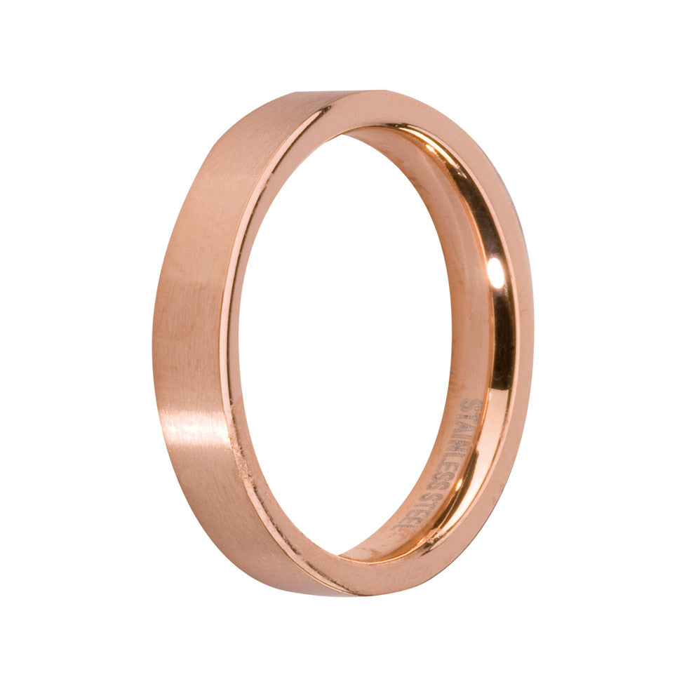 MelanO rose gold gloss plain flat ring - Ellimonelli