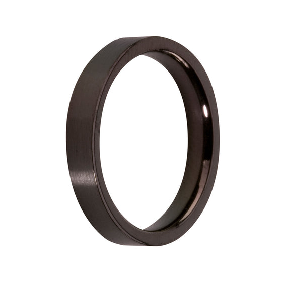 MelanO black gloss plain flat ring - Ellimonelli