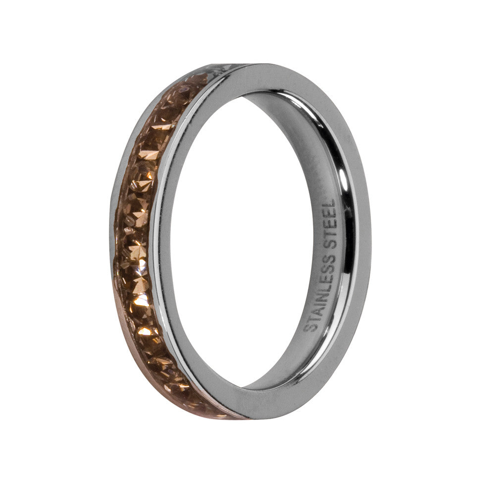 MelanO black diamond/stainless steel lined jewel ring - Ellimonelli