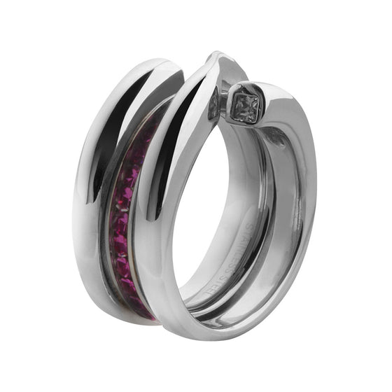 MelanO 925 sterling silver plain double loop side ring - Ellimonelli