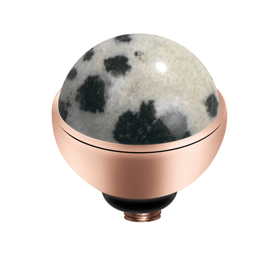 MelanO dalmatian jasper/rg interchangeable 6mm gem - Ellimonelli