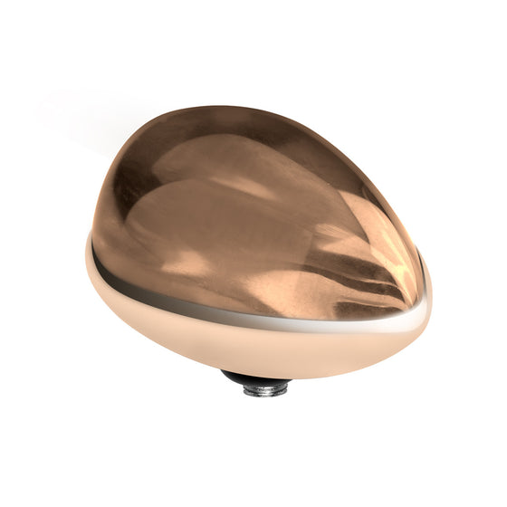 MelanO smoked topaz/rg interchangeable 14mm pear gem - Ellimonelli