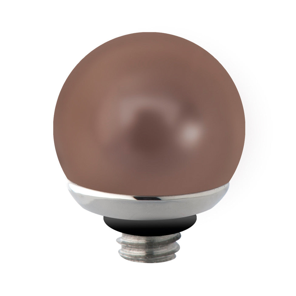 MelanO taupe/ss interchangeable 7mm pearl gem - Ellimonelli