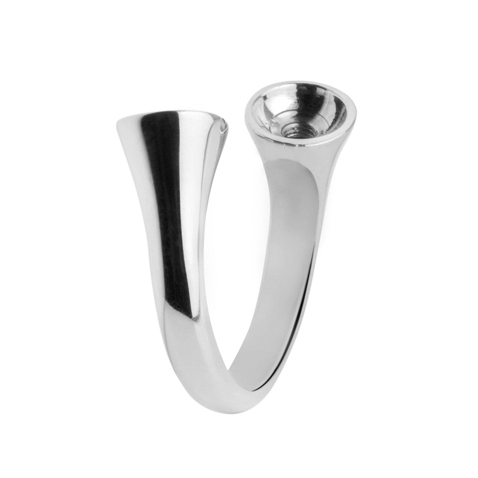 MelanO stainless steel plain crossover twist ring - Ellimonelli