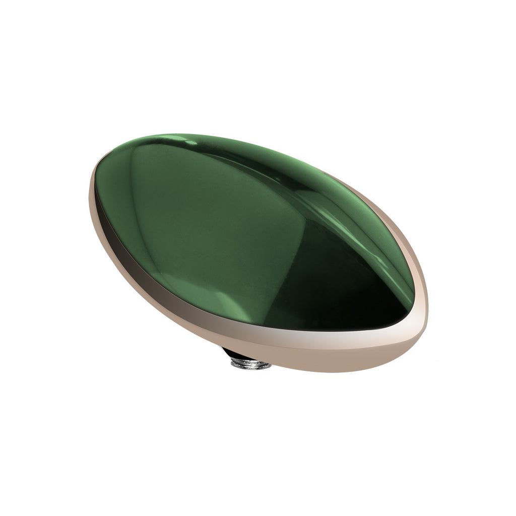 MelanO olive/rg interchangeable 14mm marquise gem - Ellimonelli