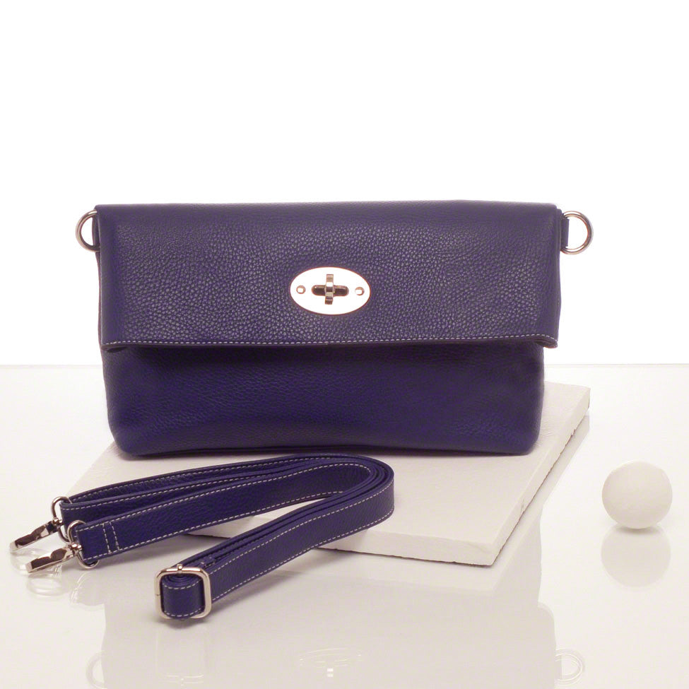 Kris-ana purple hand or shoulder clutch complete with tote 