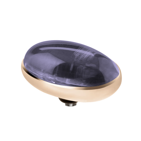 MelanO lavender/rg interchangeable 14mm oval gem - Ellimonelli