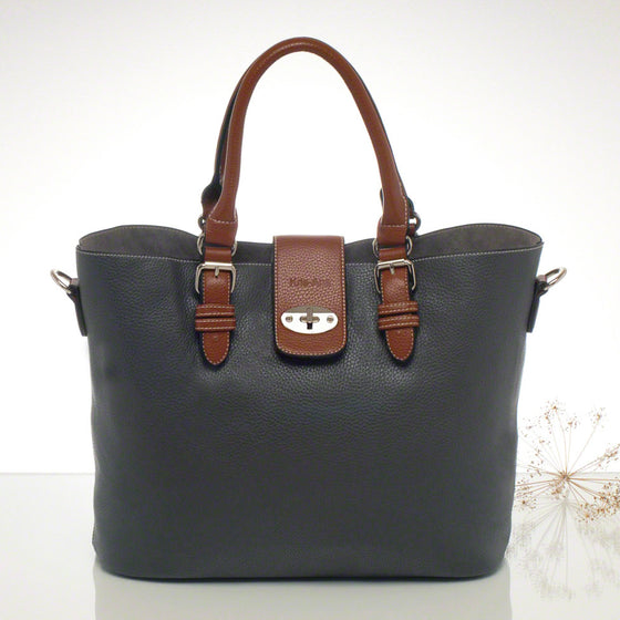 Kris-ana grey hand or shoulder tote with matching clutch set 