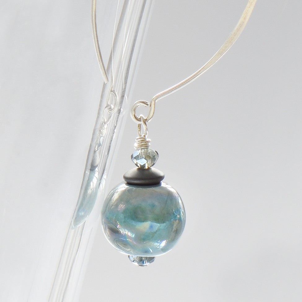 Finty 925 sterling silver earrings with mottled turquoise drops by Elli