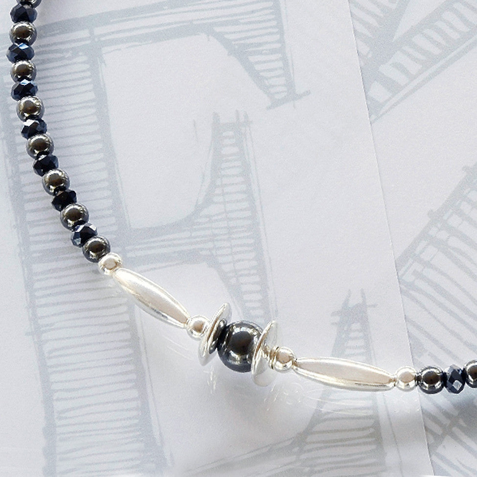 Izzy semi-precious hematite/crystal bracelet by Elli