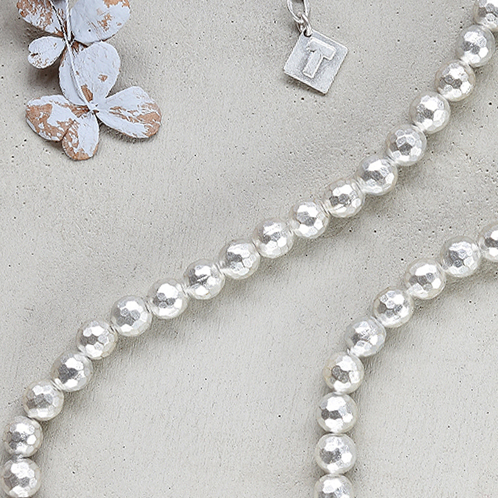 Tutti antique silver finish short dimpled necklace - Ellimonelli