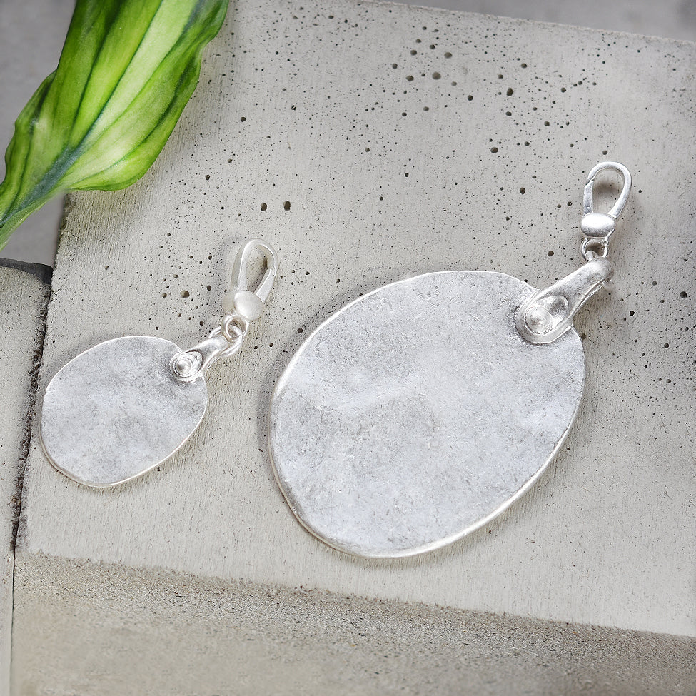 Tutti antique silver finish medium & large oval charms - Ellimonelli