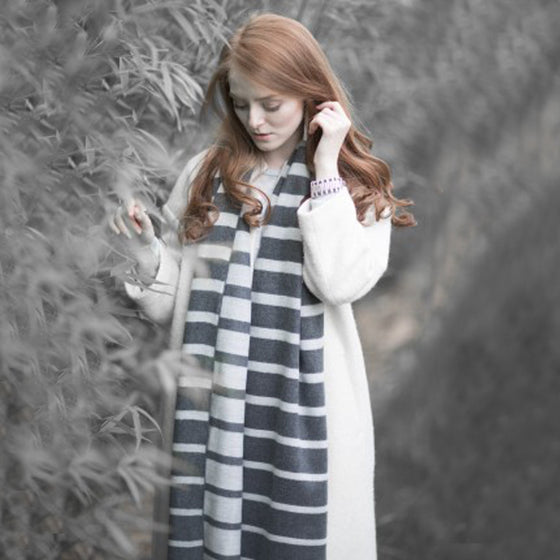 Tutti luxurious grey/charcoal graduated stripe wrap - Ellimonelli